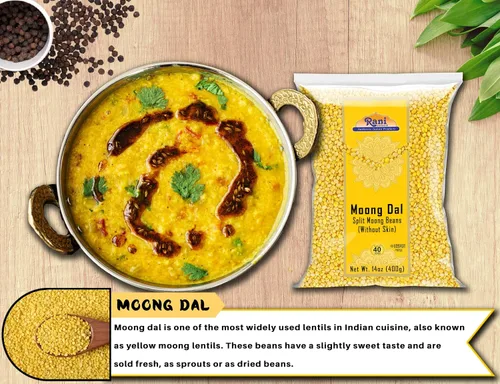 Vista 8 de Rani Moong Dal (frijoles mung partidos sin piel) Lentejas indias 14 oz (400 g) ~ Todo natural Apto para celíacos Sin OGM Kosher Vegano