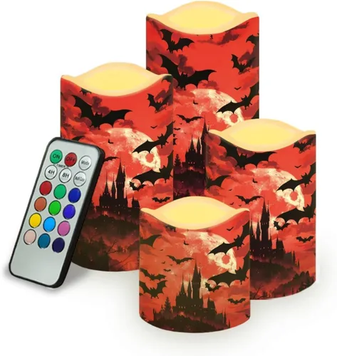 Vista 34 de Jeiento American Flag Flameless Candles 4 Pack 4th of July Home Decoration Flower American Flag LED Candles Battery Operated with Timer Remote