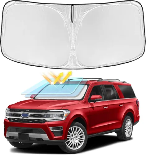Vista 55 de Parasol de 4 capas para parabrisas, ajuste personalizado, tela 240T