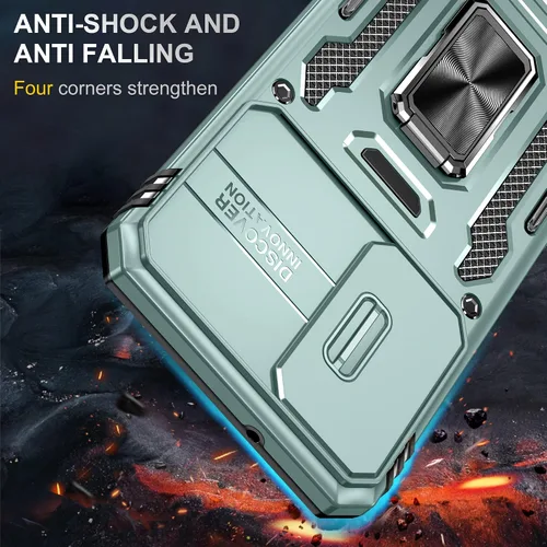 Vista 2 de ANGELAS - Funda a prueba de golpes para Samsung Galaxy S23 Plus, parachoques de silicona TPU con protección anticaídas, cubierta deslizante
