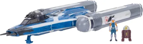 Vista 14 de Star Wars Micro Galaxy Squadron Gold Leader's Y-Wing - Vehículo de clase Starfighter de 5 pulgadas con accesorios de micro figura Jon Vander