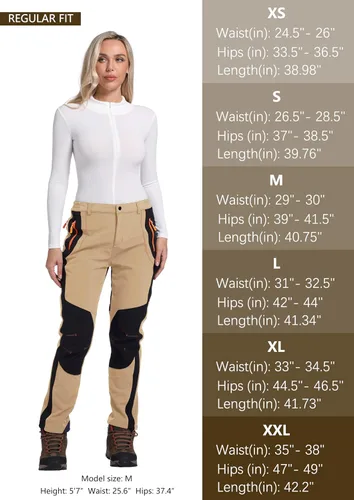 Vista 6 de Pantalones de esquí de nieve para mujer, con forro polar, impermeables, aislados, cálidos, softshell, pantalones cargo para senderismo