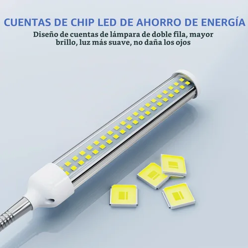 Vista 4 de Luz de trabajo magnética LED, 15W de alta luminosidad, lámpara de cuello de cisne flexible con base magnética fuerte para torno, fresado, prensa