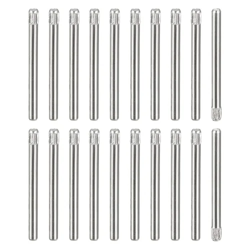 Vista 45 de uxcell Pasadores de acero inoxidable 304 de 0.05 x 0.236 pulgadas, 20 pines de cabeza moleteada con extremo biselado plano, clavijas de madera