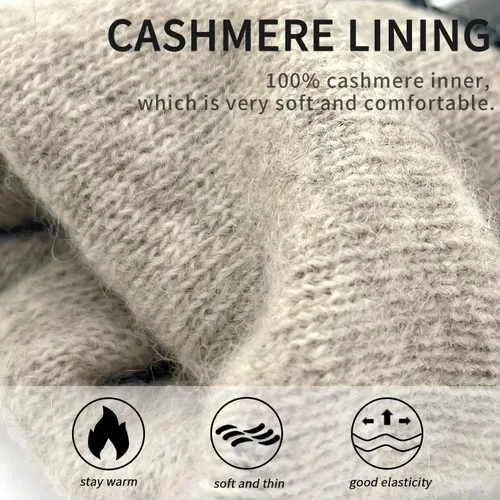 Vista 2 de Zjjseloru Guantes Clod Weather para hombre, piel de cordero con forro de cachemira