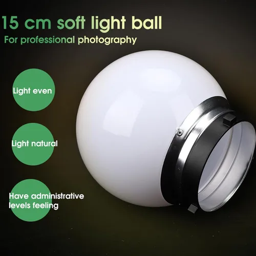 Vista 4 de Bola de luz suave, cúpula difusora profesional de fotografía, montaje compatible con aleación de 5.9 in+modificador de plástico para fotos