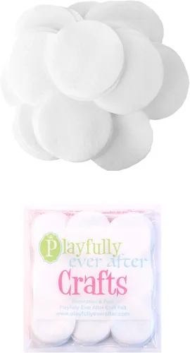 Vista 8 de Playfully Ever After Círculos de fieltro para manualidades blancas (1 pulgada - 100 piezas)