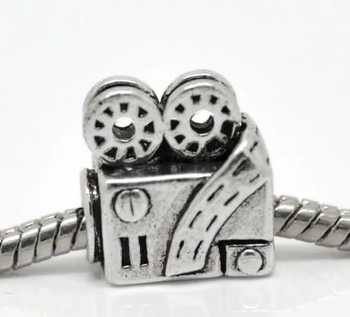 Vista 2 de Encanto del proyector de película" para pulsera de cadena de serpiente, Aleación de metal de zinc