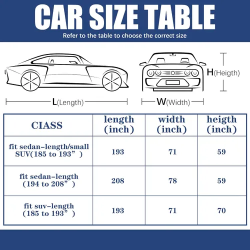 Vista 3 de Riakrum Funda completa impermeable para todo tipo de clima, para automóviles, resistente al viento, a la lluvia, protección UV, resistente a