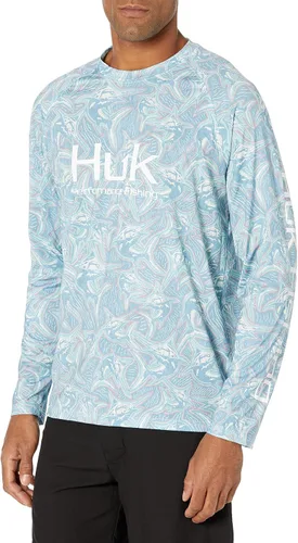 Vista 68 de Huk Pursuit Vented LS para hombre Refracción Fish Fade - San Sal/Wahoo