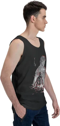 Vista 4 de Anime Baki The Grappler Baki Hanma Camiseta sin mangas de verano para hombre, camiseta casual para correr, entrenamiento, chaleco deportivo