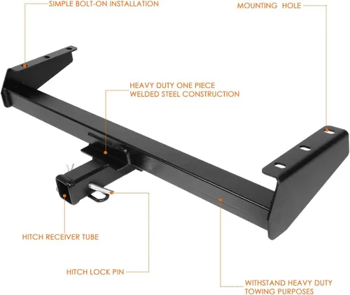 Vista 4 de Enganche de remolque de remolque clase 3 receptor de 2 pulgadas compatible con 05-20 Frontier/09-12 Equator, negro
