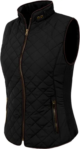 Vista 2 de NE PEOPLE Chaleco acolchado ligero con cremallera para mujer (S-3XL)