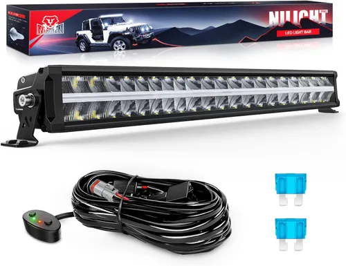 Vista 9 de Nilight Barra de Luz LED con DRL Ámbar de 16 Pulgadas 120W Luz Todoterreno Anti-Deslumbrante Combo Inundación Punto LED Luz de Conducción IP68