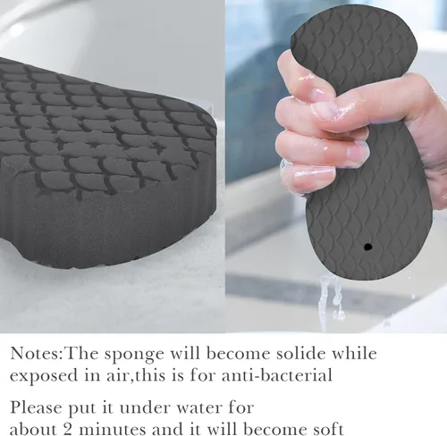 Vista 5 de Esponja de baño exfoliante, esponja de baño asiática para ducha, hidratante y exfoliante, esponja corporal, masajeador de celulitis, removedor