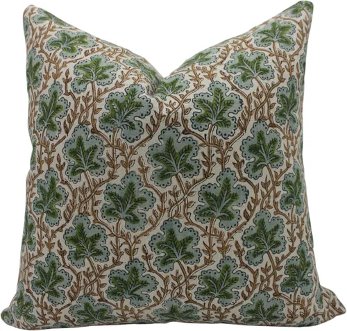 Vista 13 de Fundas de almohada de algodón grueso con estampado de bloques de 18 x 18 pulgadas, fundas decorativas hechas a mano para sofá y sofá, funda de cojín