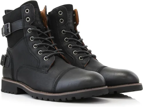 Vista 6 de Polar Fox Patrick MPX808583 - Botas clásicas de combate con cierre de cremallera para hombre, 7 ojales