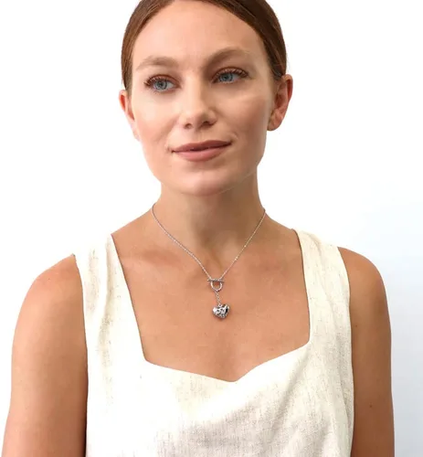 Vista 3 de BERRICLE Collar Lariat de moda con forma de corazón y circonita cúbica de metal base Zirconia cúbica circonita
