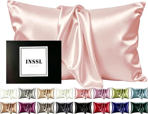 Vista 11 de INSSL - Funda de almohada de seda para mujeres, funda de almohada de seda de morera para cabello y piel, mantente cómoda y transpirable durante