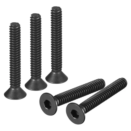 Vista 6 de uxcell Tornillos de Cabeza Plana con Hexágono Interior #4-40x1, Tornillos de Cabeza Plana Avellanada con Hexágono Interior de Acero al Carbono Grado