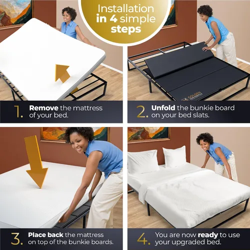 Vista 9 de Golden Home Essentials - Tabla de cama resistente de 58 pulgadas x 48 pulgadas, tabla de cama para evitar el hundimiento del colchón