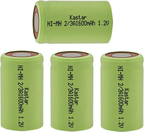 Vista 4 de Kastar Paquete de 2 baterías Ni-MH de repuesto de 2/3A 1.2V 1600mAh para dispositivos controlados por radio, herramientas y juguetes eléctricos