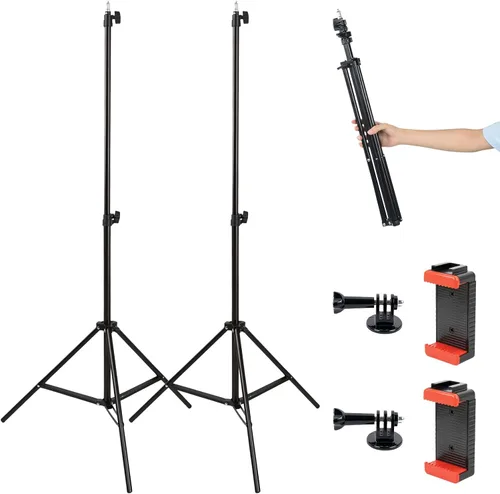 Vista 9 de UTEBIT Paquete de 2 soportes de luz para fotografía, con abrazadera
