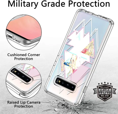 Vista 7 de ICEDIO Funda para Galaxy S10+ Plus, funda de TPU transparente con diseños de moda para niñas y mujeres, funda protectora de ajuste delgado