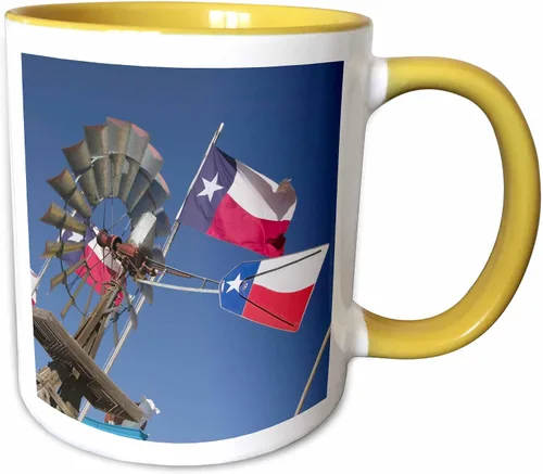 Vista 7 de 3dRose TEXAS, Panhandle Amarillo Old Water Pump, Banderas, US44 WBI0069 - Walter Bibikow - Taza negra de dos tonos de 11 onzas