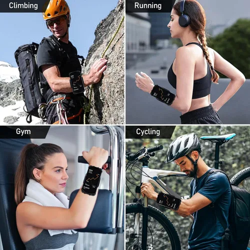 Vista 6 de Soporte de teléfono para correr, brazaletes de antebrazo giratorio de 360° y desmontable, compatible con todos los teléfonos celulares de 4.5 a 7