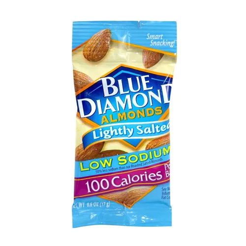 Vista 3 de Blue Diamond Almonds, Bolsas bajas en sodio ligeramente saladas, 100 calorías (paquete de 7)