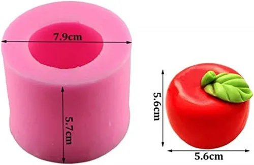 Vista 7 de GreatMold - Moldes de silicona para velas de manzana 3D, molde de yeso perfumado de grado alimenticio (manzana 3D)