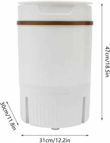 Vista 2 de Mini lavadora, secadora compacta portátil de 260 W, capacidad de 4.5 l/1.19 galones con cesta de deshidratación, para dormitorio, viajes, ropa