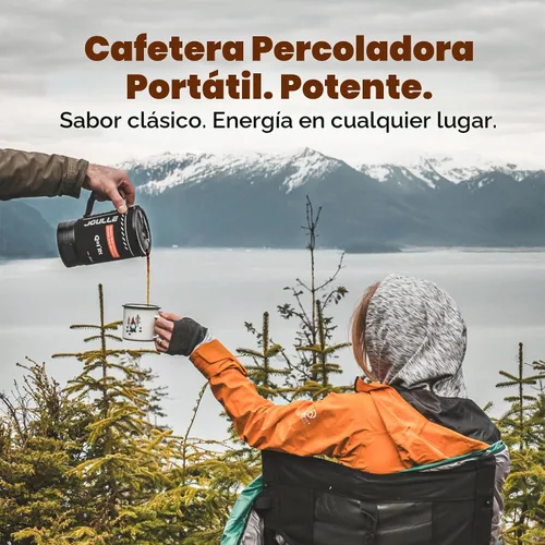 Vista 2 de STOKE VOLTAICS Cafetera Percoladora Eléctrica, Hervir Agua y Preparar Té 2-en-1, Cafetera de 3 Tazas, Kit de Té Portátil para Acampar, Viaje