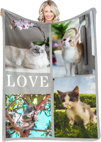 Vista 11 de Manta personalizada con fotos, texto, fotos personalizadas, mantas para adultos y niños, cumpleaños familiar, 1 foto, 50 x 40 pulgadas