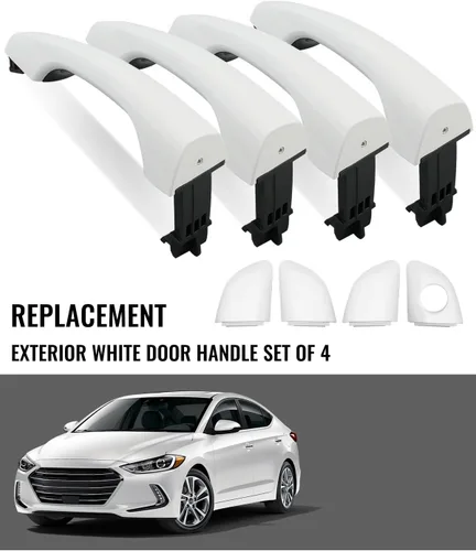 Vista 5 de 4 manijas exteriores de puerta exterior con cubierta de manija para Hyundai Elantra Sedan 2017-2020 Reemplazar 82661F0010 82662F0020