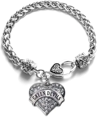 Vista 186 de Inspired Silver - Pulsera de plata con dije de corazón pavé con joyas de circonita cúbica