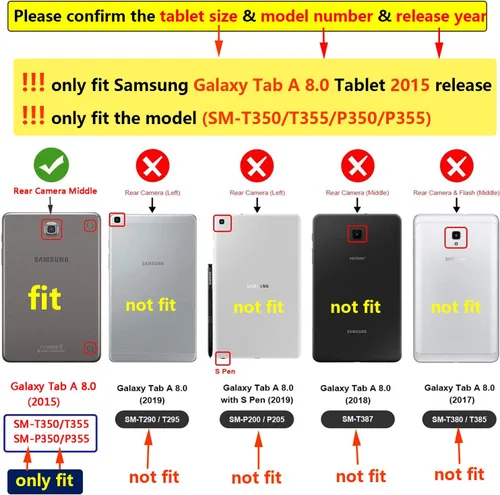 Vista 2 de Funda UUcovers para Galaxy Tab A 8.0 con cierre magnético, ajustado, función atril y tarjetero, con función de encendido y apagado automático, 8