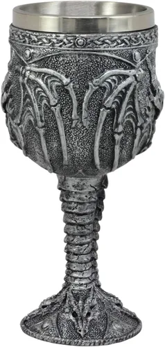 Vista 3 de Ebros - Figura medieval de fantasía, Ridley, dragón de fuego abrasador, copa de vino, bebida, cáliz, como medieval renacentista, fantasía