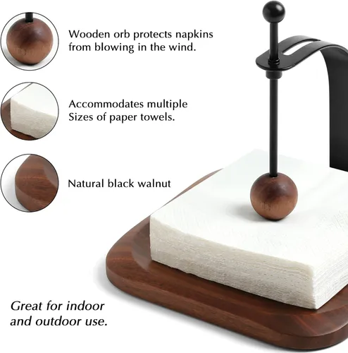 Vista 7 de Servilletero para mesa, servilleteros de madera para servilletas de papel, servilletero de cóctel, adecuado para cocina, restaurante, bar, oficina