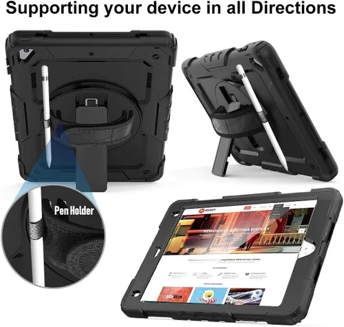 Vista 4 de DuraSafe Cases Funda resistente para iPad de 10.2 pulgadas 9 8 7 2021 2020 2019 [iPad de 9ª / 8ª / 7ª generación] A2197 A2270 A2602 MW762LL/A
