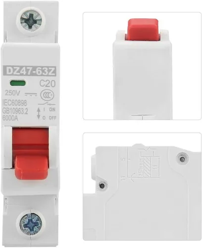 Vista 2 de DZ47-63Z-1P - Interruptor de aire para sistema fotovoltaico de autobús de energía solar (20 A, CC)