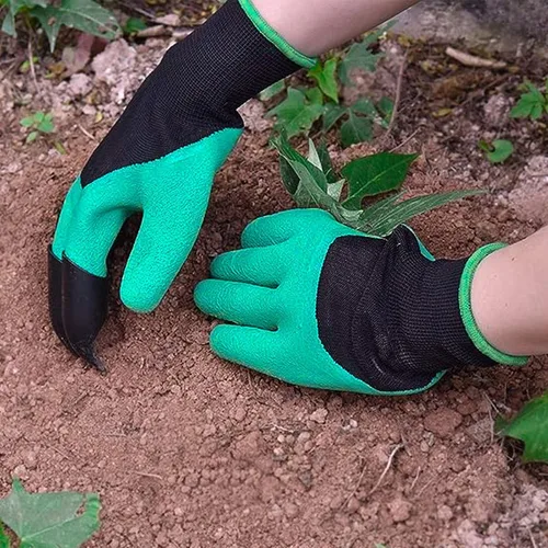 Vista 3 de 1 par de guantes de jardinería unisex para excavar en el jardín, macetas de flores, ajuste universal