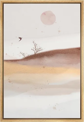 Vista 36 de NWT Impresión en lienzo enmarcado para pared, acuarela, grullas, pájaros volando, naturaleza salvaje, ilustraciones de arte moderno decorativo