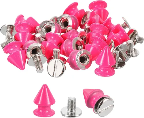 Vista 13 de uxcell 50 juegos de remaches de espiga cono, 0.315 x 0.472 in con rosca trasera para árbol y picos para manualidades de cuero, ropa, zapatos, Negro