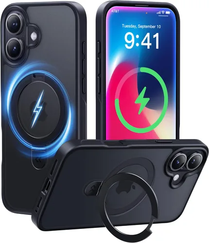 Vista 20 de CASEKOO - Funda diseñada para iPhone 14 Pro con soporte magnético invisible [protección contra caídas de grado militar] [compatible con MagSafe]