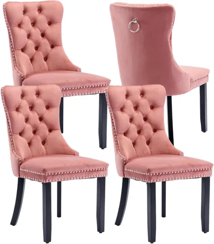 Vista 9 de Juego de 2 sillas de comedor de terciopelo beige, sillas de comedor tapizadas beige01