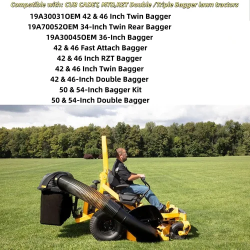 Vista 6 de 764-05082 76405082 Bagger Flex Manguera Reemplazar para MTD CUB CADET RZT 36" 42" 46" 50" 54" posterior Fast Double Bagger
