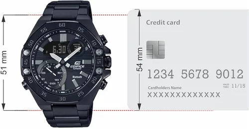 Vista 7 de Casio Edifice ECB-10DC-1ADF Reloj analógico de cuarzo negro de acero inoxidable para hombre