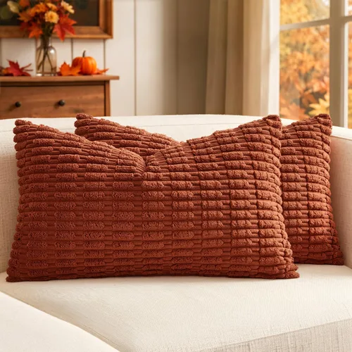 Vista 78 de MIULEE - Paquete de 2 fundas de cojín decorativas de corduroy, modernas y boho, suaves, con rayas, decoración del hogar, sofá, sala de estar, sillón